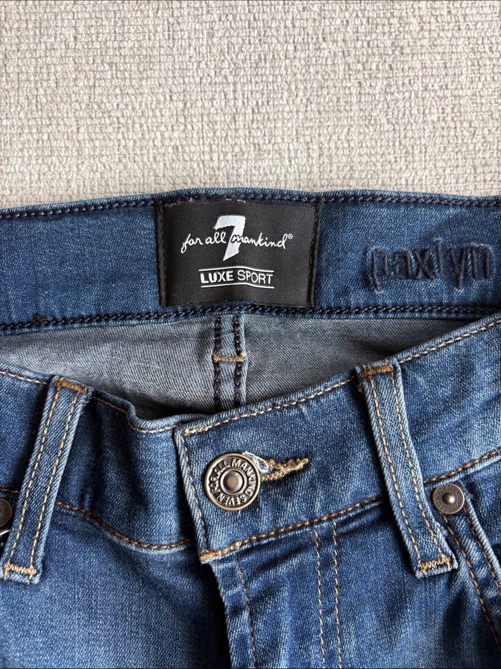 7 For All Mankind Men's Medium Blue Slim Straight Jeans